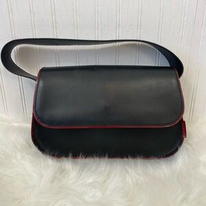 Iceberg Women's Vintage Black/Red Trim Y2K Handbag Purse